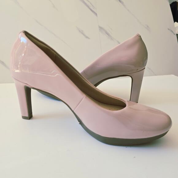 Clarks Ambyr Joy Dusty Pink Patent Leather Pump Heels Size 8.5 - Picture 5 of 11